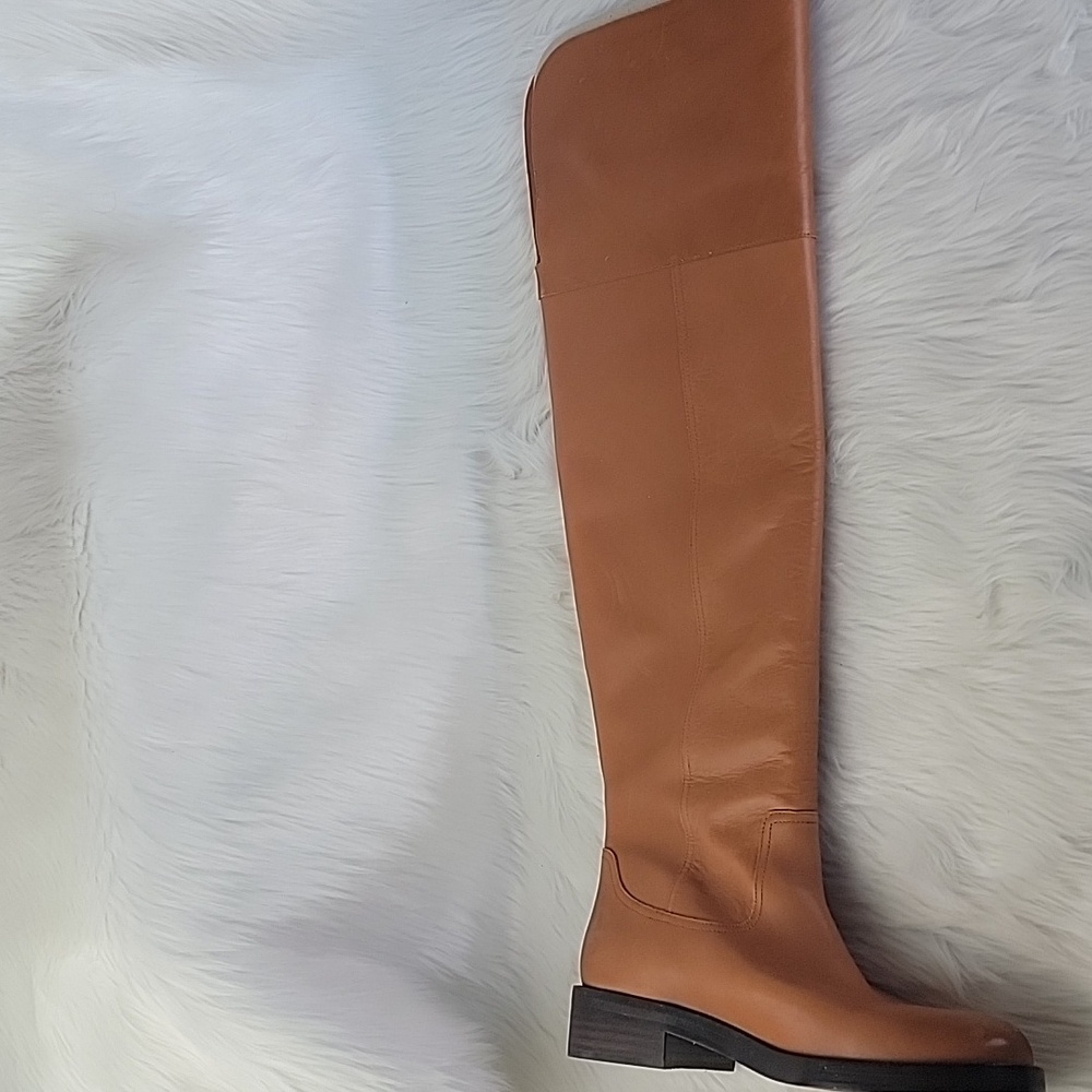 J.CREW‎ Tan Leather Over-The-Knee Fold Over Preppy Western Equestrian Boots 8.5 - Picture 4 of 16